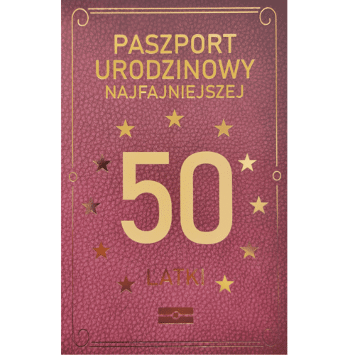 Kartka urodzinowa – Paszport 50-latki, brązowy Kartki na 50 Sprawdź naszą ofertę. Sklep imprezowy Szalony.pl.