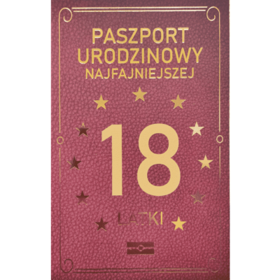 Kartka urodzinowa – Paszport 18-latki, brązowy Kartki na 18 urodziny Szalony.pl - Sklep imprezowy
