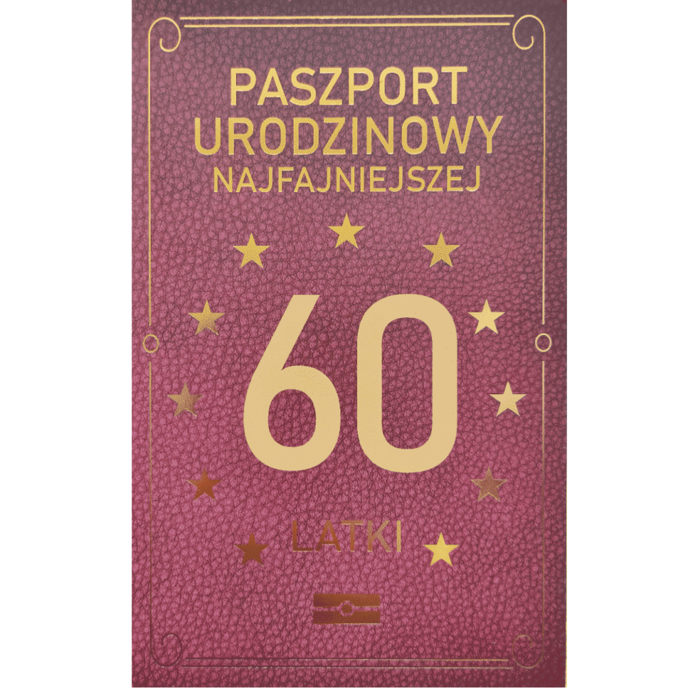 Kartka urodzinowa - Paszport 60-latka, zielona