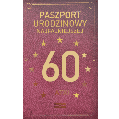 Kartka urodzinowa – Paszport 60-latki, brązowy Kartki na 60 urodziny Szalony.pl - Sklep imprezowy
