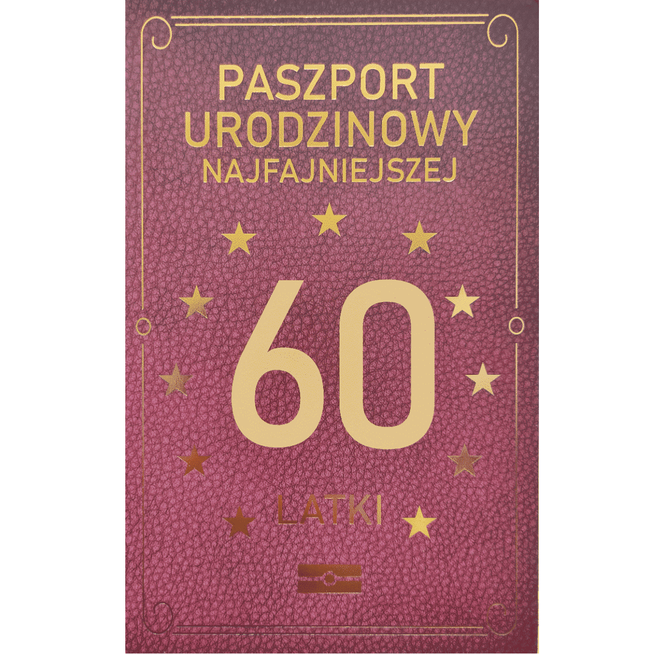 Kartka urodzinowa – Paszport 60-latki, brązowy Kartki na 60 urodziny Szalony.pl - Sklep imprezowy
