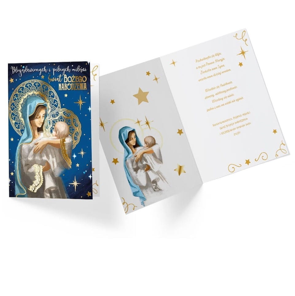 Kartka świąteczna – Maryja i Jezus Kartki na Boże Narodzenie Szalony.pl - Sklep imprezowy