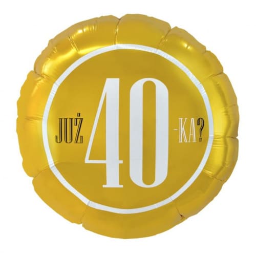 Balon z helem: Już 40-ka?, złoty, 18″ Balony na 40 urodziny Sprawdź naszą ofertę. Sklep imprezowy Szalony.pl.