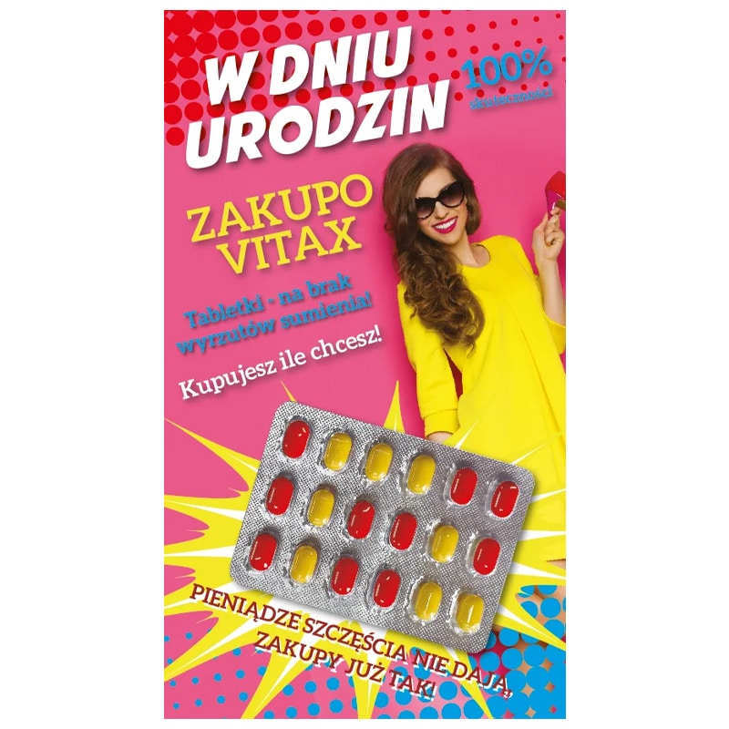 Kartka okolicznościowa – Zakupovitax, tabletki Kartki okolicznościowe Szalony.pl - Sklep imprezowy 2