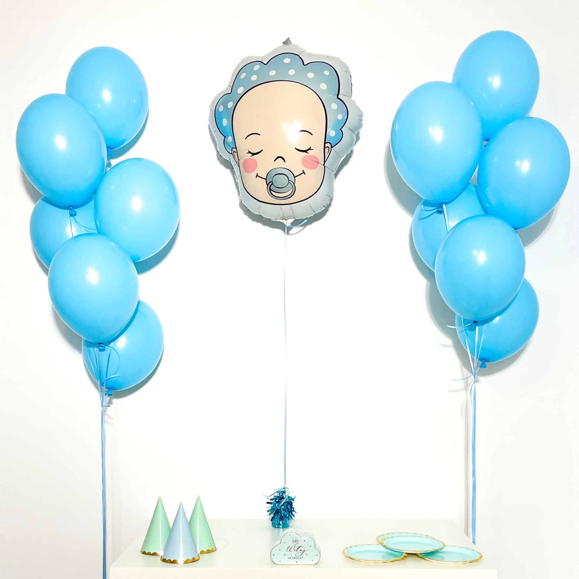 Bukiet balonowy: BABY BOY, napełniony helem Balony na Narodziny Szalony.pl - Sklep imprezowy 2