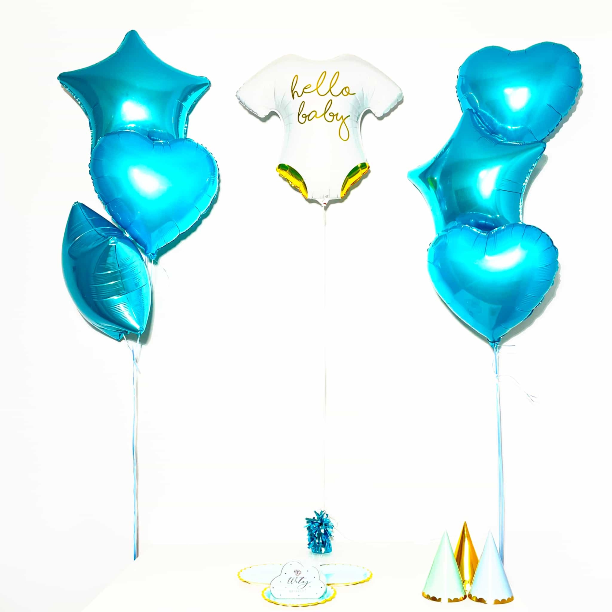 Bukiet balonowy: HELLO BOY, napełniony helem Balony na Narodziny Szalony.pl - Sklep imprezowy