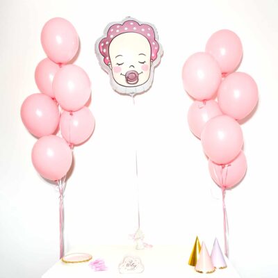 Bukiet balonowy: BABY GIRL, napełniony helem Balony na Narodziny Szalony.pl - Sklep imprezowy