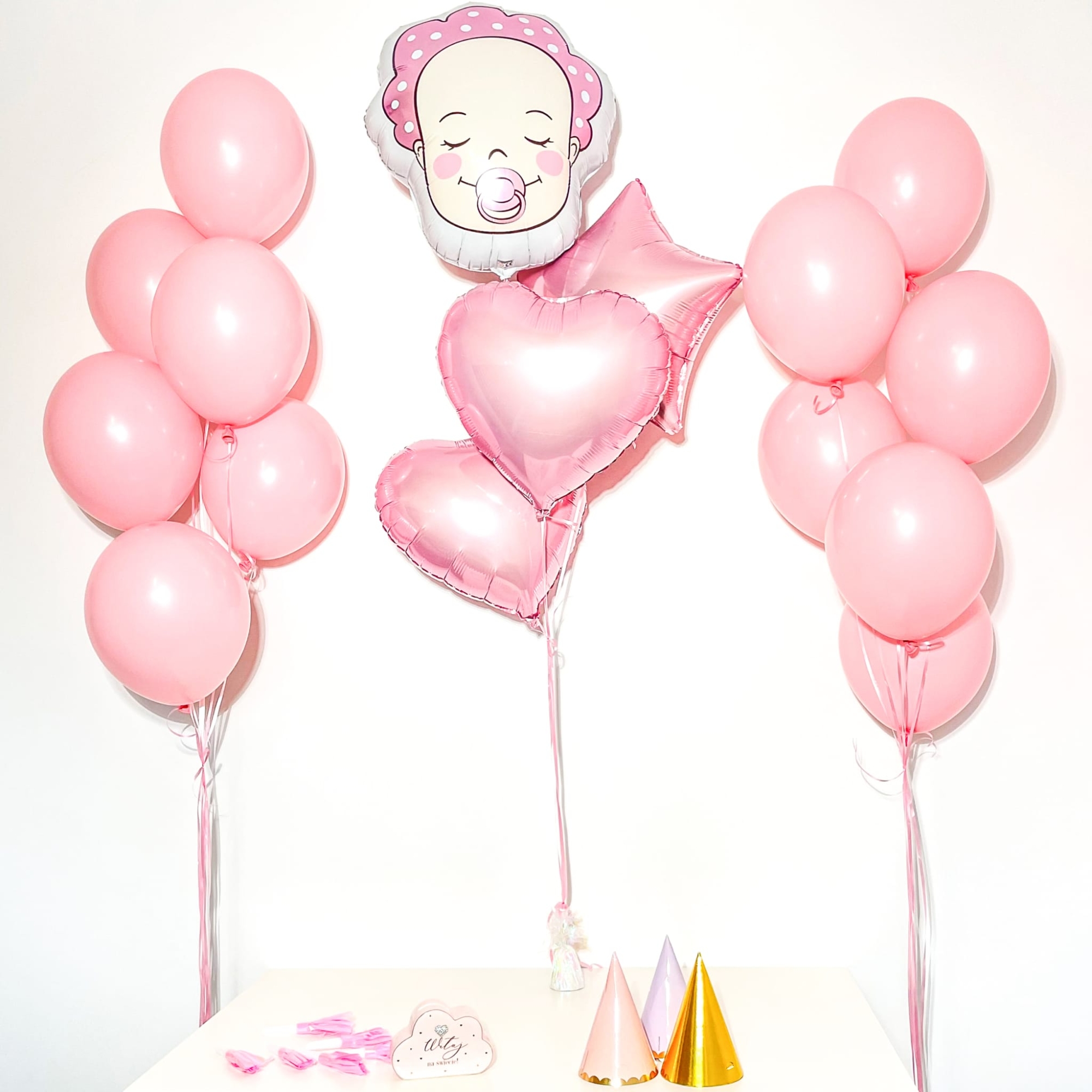 Bukiet balonowy: BIG GIRL, napełniony helem Balony na Narodziny Szalony.pl - Sklep imprezowy