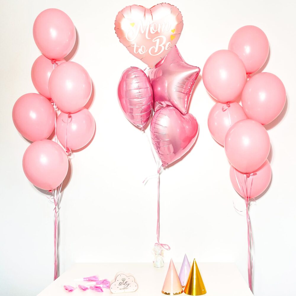 Bukiet balonowy: GIRL SUPRISE, napełniony helem