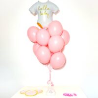 Bukiet balonowy: PINK HELLO BABY, napełniony helem – Balony z helem (Trójmiasto) – Szalony.pl