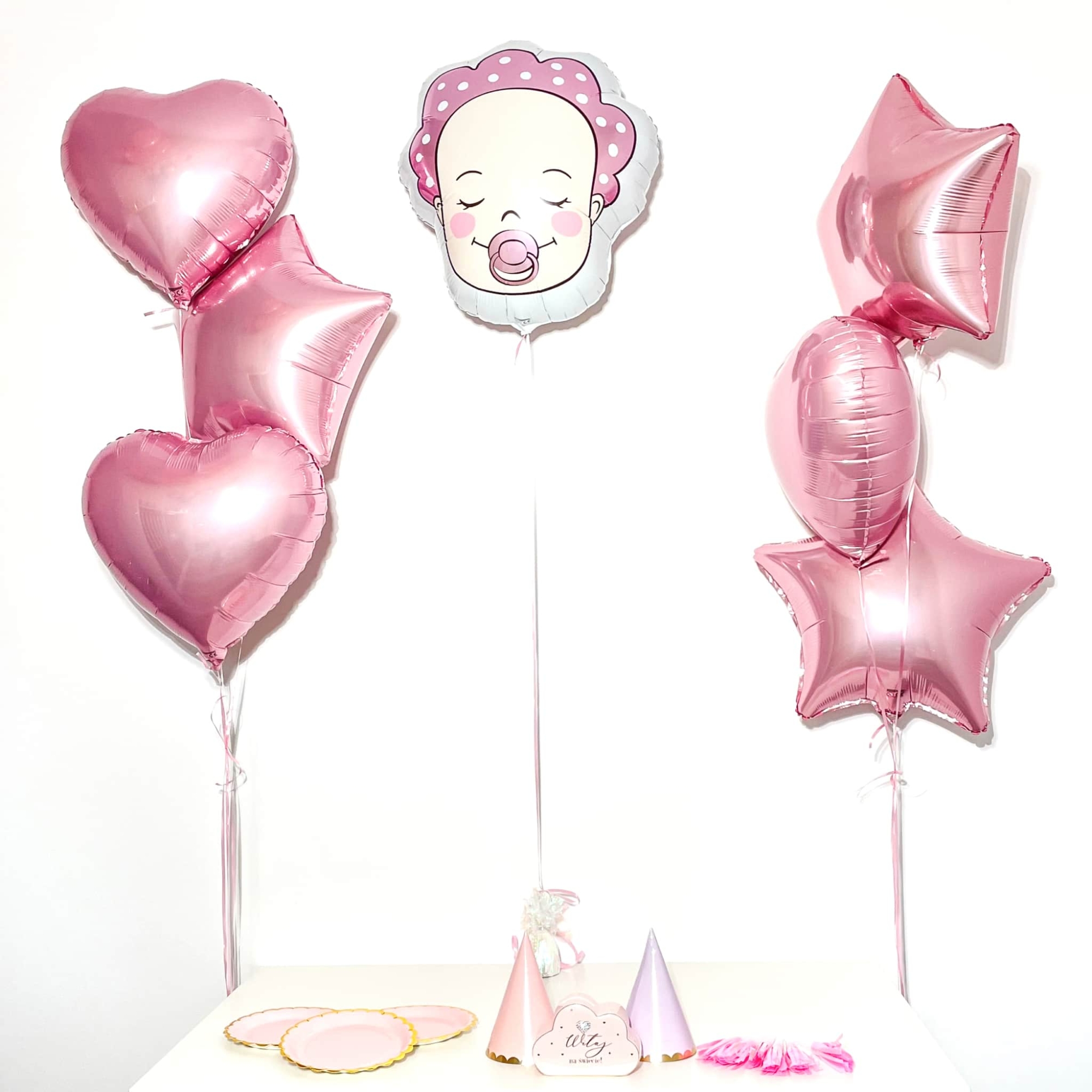 Bukiet balonowy: LITTLE GIRL, napełniony helem Balony na Narodziny Szalony.pl - Sklep imprezowy