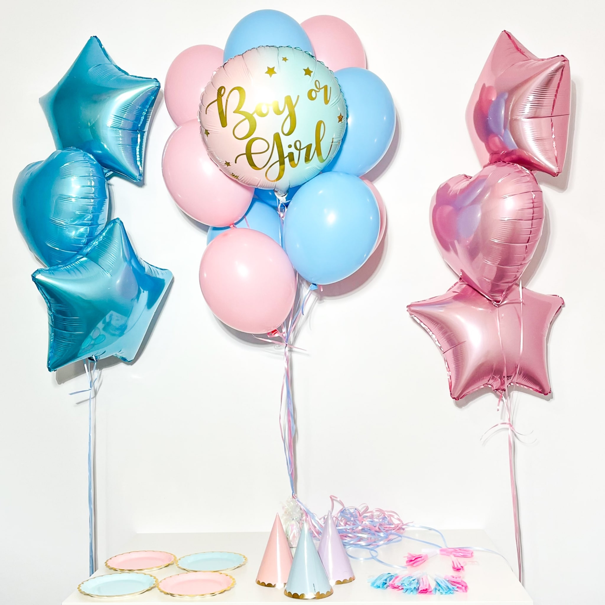 Bukiet balonowy: BOY OR GIRL2, napełniony helem Balony z helem Szalony.pl - Sklep imprezowy