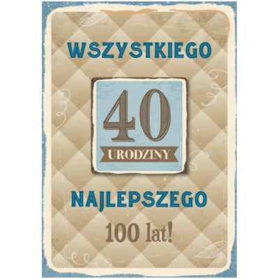 Kartka okolicznościowa – 40 urodziny, z magnesem Kartki na 40 urodziny Szalony.pl - Sklep imprezowy