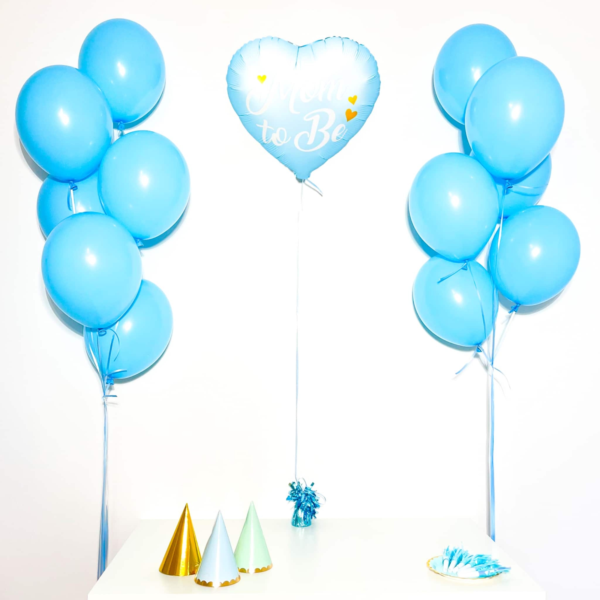 Bukiet balonowy: BLUE SUPRISE, napełniony helem Balony na Narodziny Szalony.pl - Sklep imprezowy