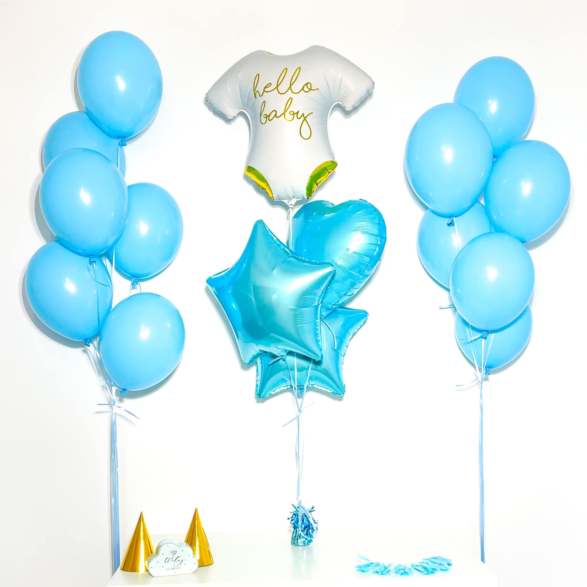 Bukiet balonowy: HELLO LITTLE BOY, napełniony helem Balony na Narodziny Szalony.pl - Sklep imprezowy