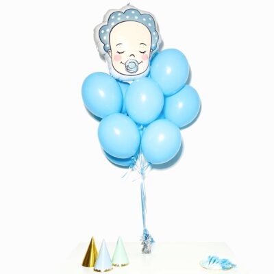 Bukiet balonowy: BLUE BOY, napełniony helem Balony na Narodziny Szalony.pl - Sklep imprezowy