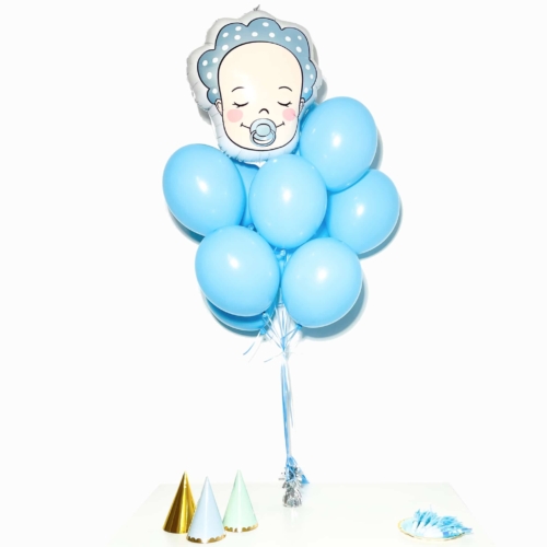 Bukiet balonowy: BLUE BOY, napełniony helem Balony na Narodziny Sprawdź naszą ofertę. Sklep imprezowy Szalony.pl.