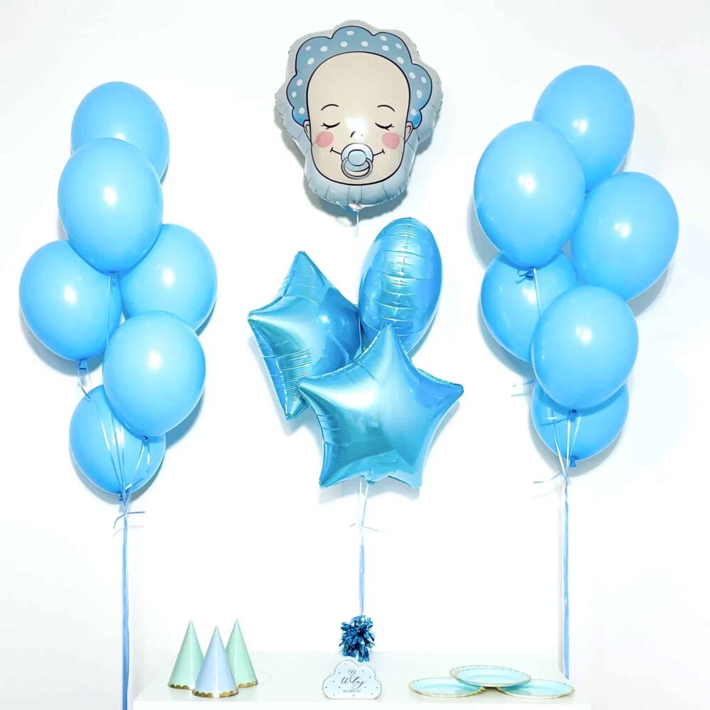 Bukiet balonowy: BIG BOY, napełniony helem Balony na Narodziny Sprawdź naszą ofertę. Sklep imprezowy Szalony.pl. 2