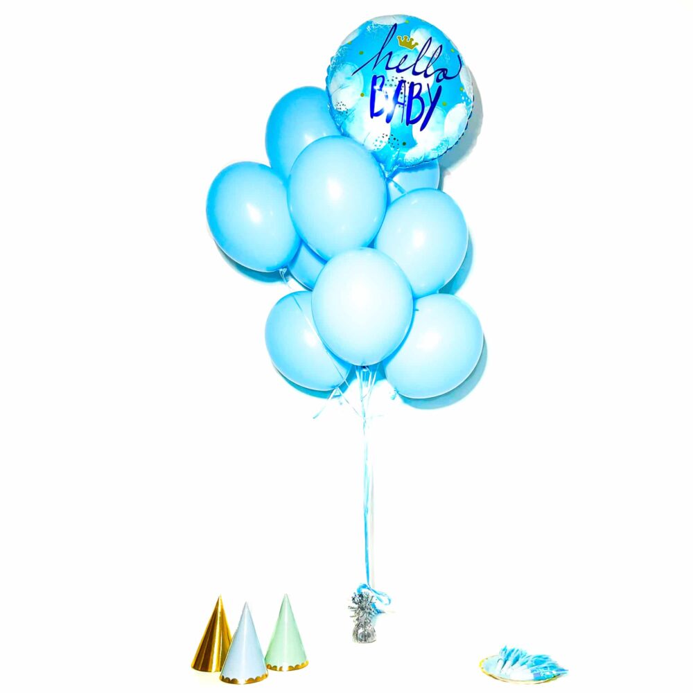 Bukiet balonowy: BLUE BABY BOY, napełniony helem