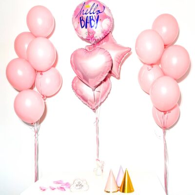 Bukiet balonowy: HELLO BABY GIRL2 Balony na Narodziny Szalony.pl - Sklep imprezowy