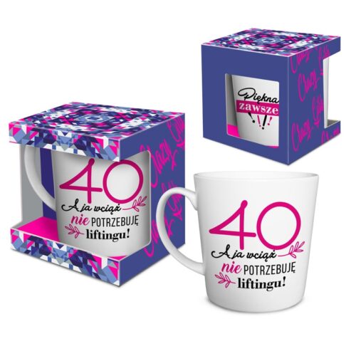Kubek CRAZY GIRL - 40 lat, 480 ml