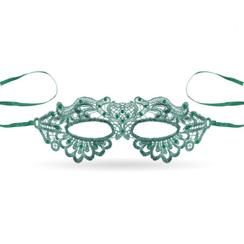 Maska ażurowa – Szmaragdowa dama, zielona Dekoracje na Halloween Szalony.pl - Sklep imprezowy