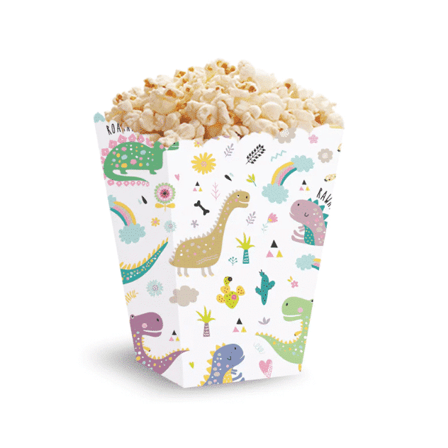 Pudełko na popcorn – Dinozaur, 5szt Dekoracje imprezowe Szalony.pl - Sklep imprezowy