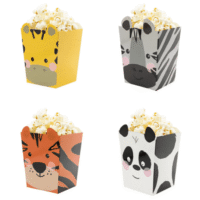 Pudełka na popcorn – Zwierzaki, 4szt – Dekoracje imprezowe – Szalony.pl
