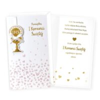 Kartka okolicznościowa –  Komunia, serca – Dekoracje na Komunię Świętą – Szalony.pl