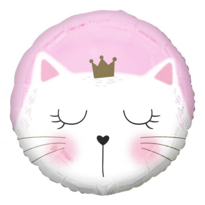 Balon z helem: Happy Birthday, kot w koronie, 18″ Balony na 16 urodziny Szalony.pl - Sklep imprezowy
