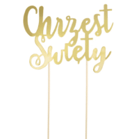 Topper – Happy Birthday, złoty – Toppery na tort – Szalony.pl