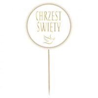 Topper – Chrzest Święty, okrągły – Prezent na Chrzest – Szalony.pl