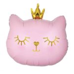 Balon bez helu: Kot w koronie, 42x39cm – Balony bez helu – Szalony.pl