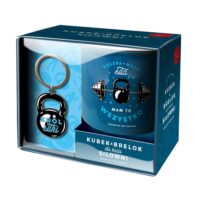 Kubek hobby – Kubek Król Siłowni + brelok – Śmieszne kubki – Szalony.pl