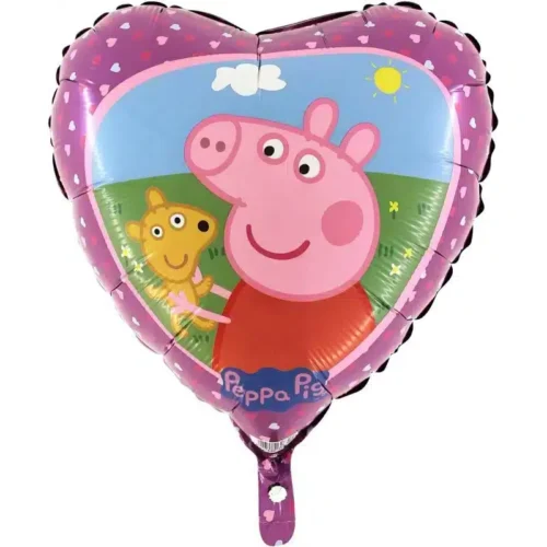 Balon bez helu: Serduszko Peppa, pakowany, 46cm. Szalony.pl - Sklep imprezowy.