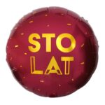 Balon bez helu: Sto Lat, bordowy, 18″ – Balony bez helu – Szalony.pl