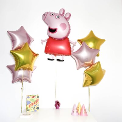 Bukiet balonowy: BIG PEPPA, napełniony helem Balony dla Dziecka Szalony.pl - Sklep imprezowy