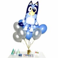 Bukiet balonowy: HAPPY BLUEY, napełniony helem – Balony z helem (Trójmiasto) – Szalony.pl