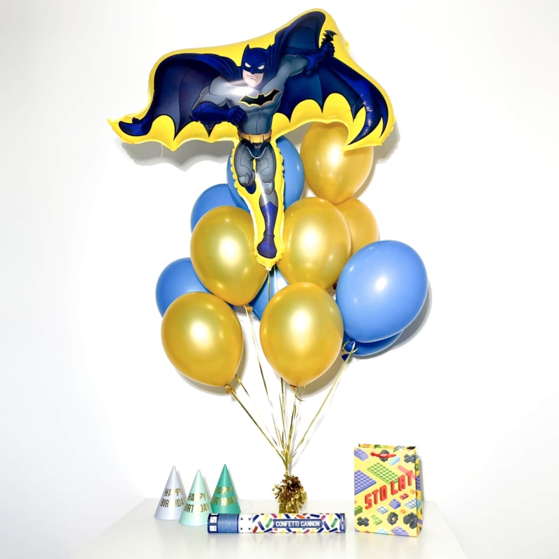 Bukiet balonowy: HAPPY BATMAN, napełniony helem Balony dla Dziecka Szalony.pl - Sklep imprezowy 2