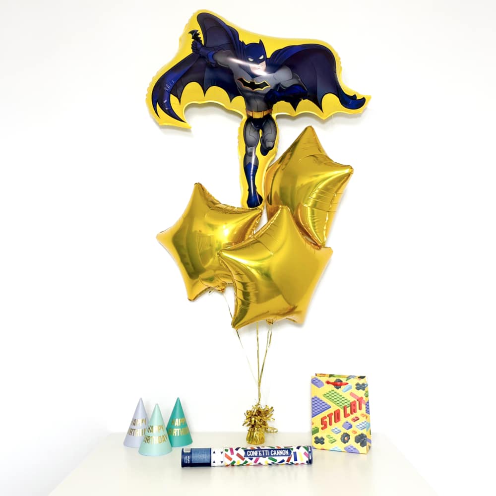 Bukiet balonowy: GOLD BATMAN, napełniony helem Balony dla Dziecka Sprawdź naszą ofertę. Sklep imprezowy Szalony.pl. 2