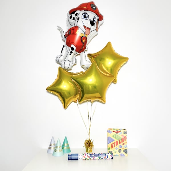 Bukiet balonowy: GOLD MARSHALL, napełniony helem Balony dla Dziecka Sprawdź naszą ofertę. Sklep imprezowy Szalony.pl. 2