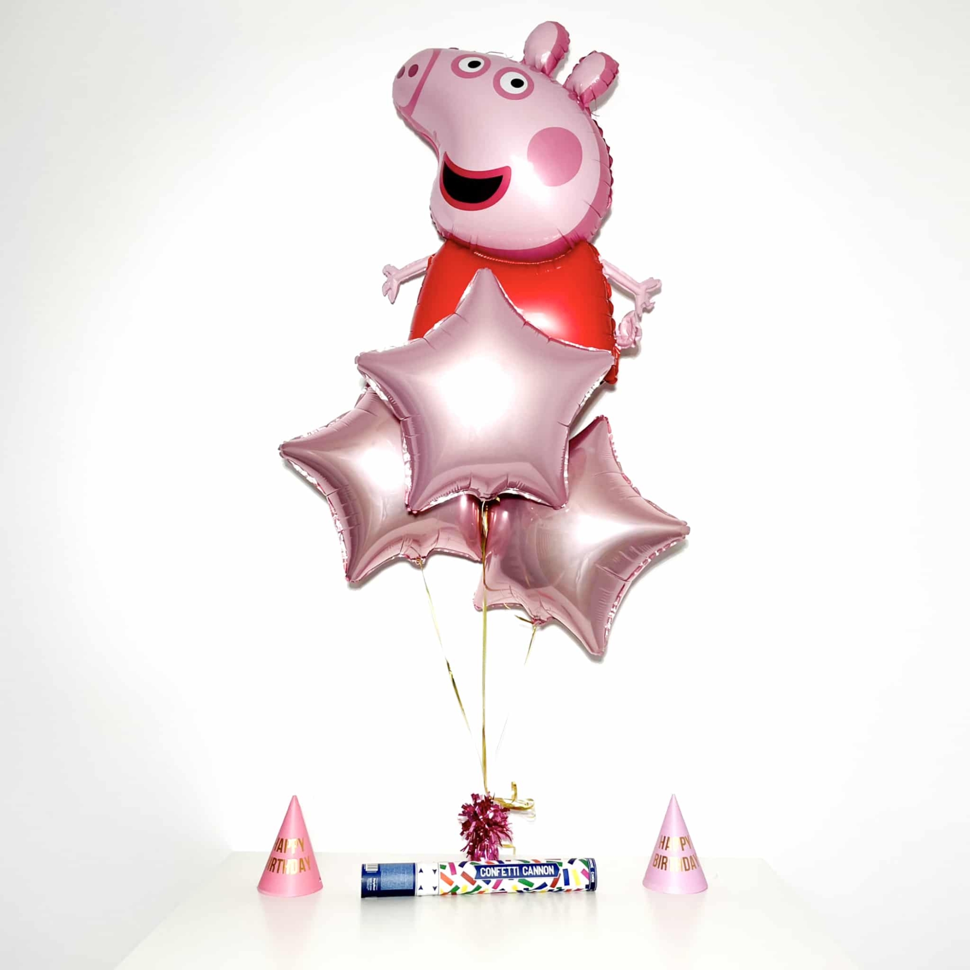 Bukiet balonowy: GOLD PEPPA, napełniony helem Balony dla Dziecka Szalony.pl - Sklep imprezowy