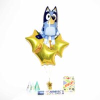 Bukiet balonowy: GOLD BLUEY, napełniony helem – Balony z helem (Trójmiasto) – Szalony.pl