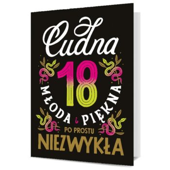 Kartka urodzinowa – Cudna osiemnastka – Kartki na 18 urodziny – Szalony.pl