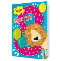 Kartka okolicznościowa – Urodziny 8, lew – Urodziny dziecięce – Szalony.pl