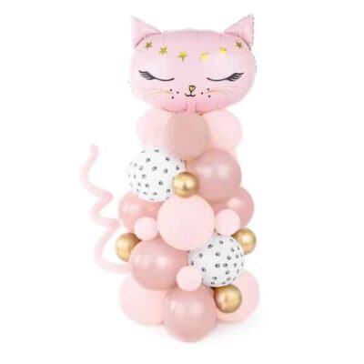 Girlanda – Bukiet balonów, kotek, różowy, 83x140cm Zestaw dekoracji Szalony.pl - Sklep imprezowy