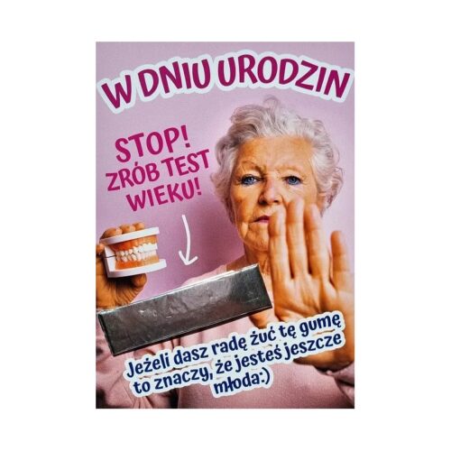 Kartka urodzinowa - Test wieku, babcia