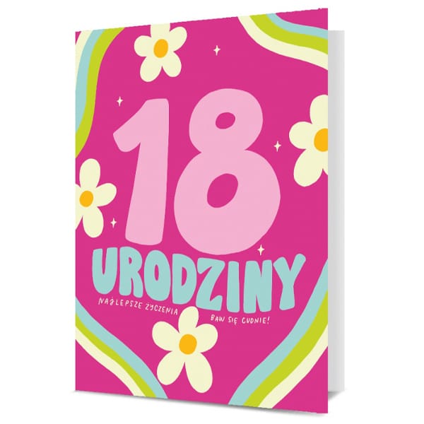 Kartka okolicznościowa – 18 urodziny, kwiatki Kartki na 18 urodziny Szalony.pl - Sklep imprezowy 2