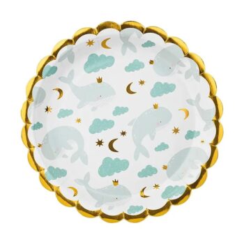 Talerzyki – Wieloryby, mix, 18cm – Talerzyki papierowe – Szalony.pl