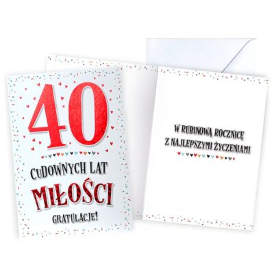 Kartka okolicznościowa – Rocznica ślubu 40 Kartki na rocznicę ślubu Szalony.pl - Sklep imprezowy